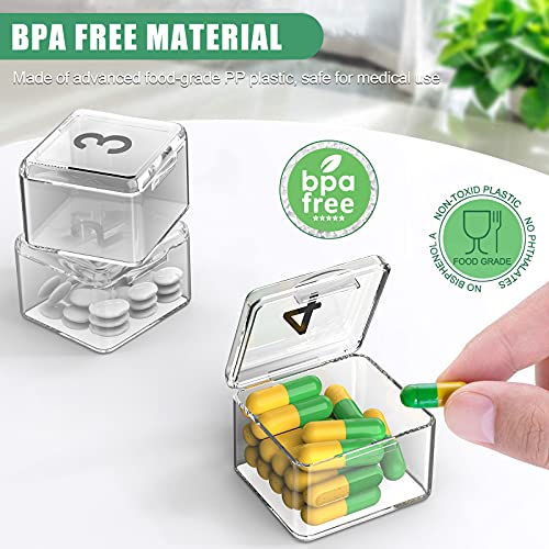 Image of Monthly Pill Organizer - 30 Day Pill Box - Easy to Open - Large Compartments - Portable Case for Travel, Medicine Organizer for Vitamins (White)