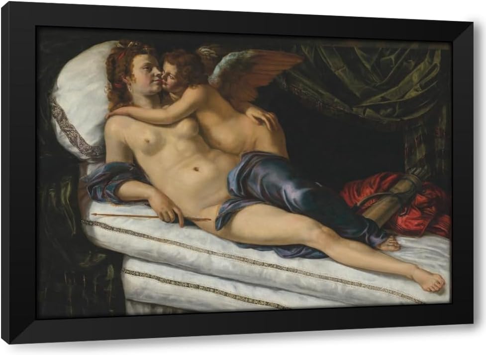 ArtDirect Venus and Cupid Custom Framed Art Print Giclee Print or Canvas Options with Various Sizes and Customization by Artemisia Gentileschi