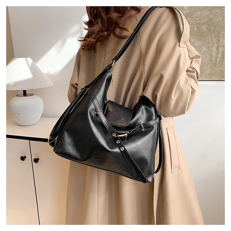 PU Leather Shoulder Bag – Spacious Crossbody with Zipper, Lightweight & Stylish for Daily Use and Travel