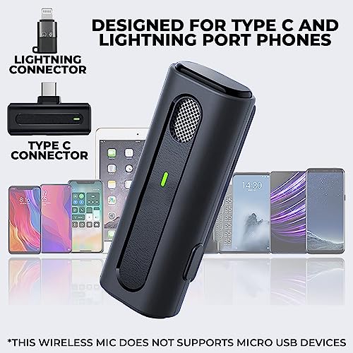 Image of MOOZMOB K91 Professional Grade Wireless Lavalier Mic with Charging Case and Noise Reduction Collar Microphone for Video Recording Vlogging ASMR Podcast Interviews YouTube (Black, Plastic Body)