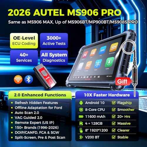 Image of Autel Scanner MaxiSYS MS906 PRO w /MV108S, ECU C0ding Scan Tool as MS906 MAX