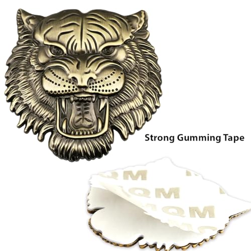 Image of Tiger 3D Metal Emblem for Cars & Bikes, Bronze, Big 10 x 10 cm