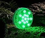 HISIN Poolbeleuchtung Unterwasser Licht - 2022 Neu Aufgerüstete 15 LEDs Unterwasser Magnetisch Pool Dekolichter - RGB Farbwechsel Badewanne Licht - IP68 Wasserdichte Teichbeleuchtung (1 Stück)