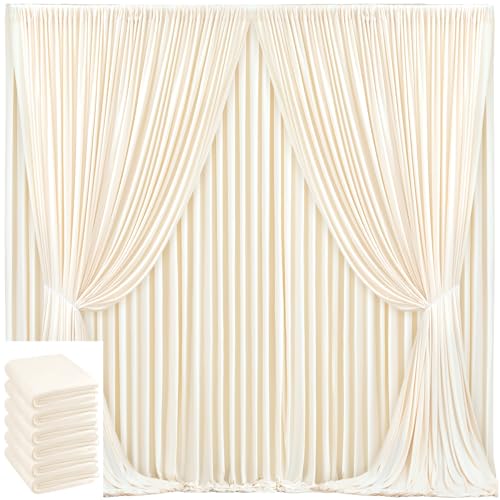 Image of 30x10ft Champagne Backdrop Curtain for Wedding Parties Wrinkle Free Fabric Champagne Drapes Backdrop Decoration for Baby Shower Birthday Photography Decoration 6 Panels, 5ft x 10ft