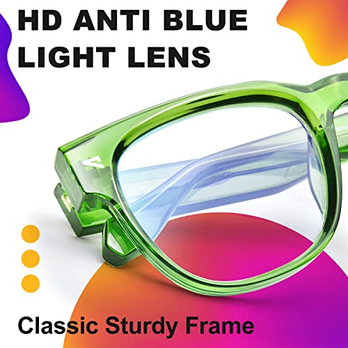Image of VISOONE Square TR90 Blue Light Blocking Glasses with Anti Glare Computer Glass Woman and Men SAGE
