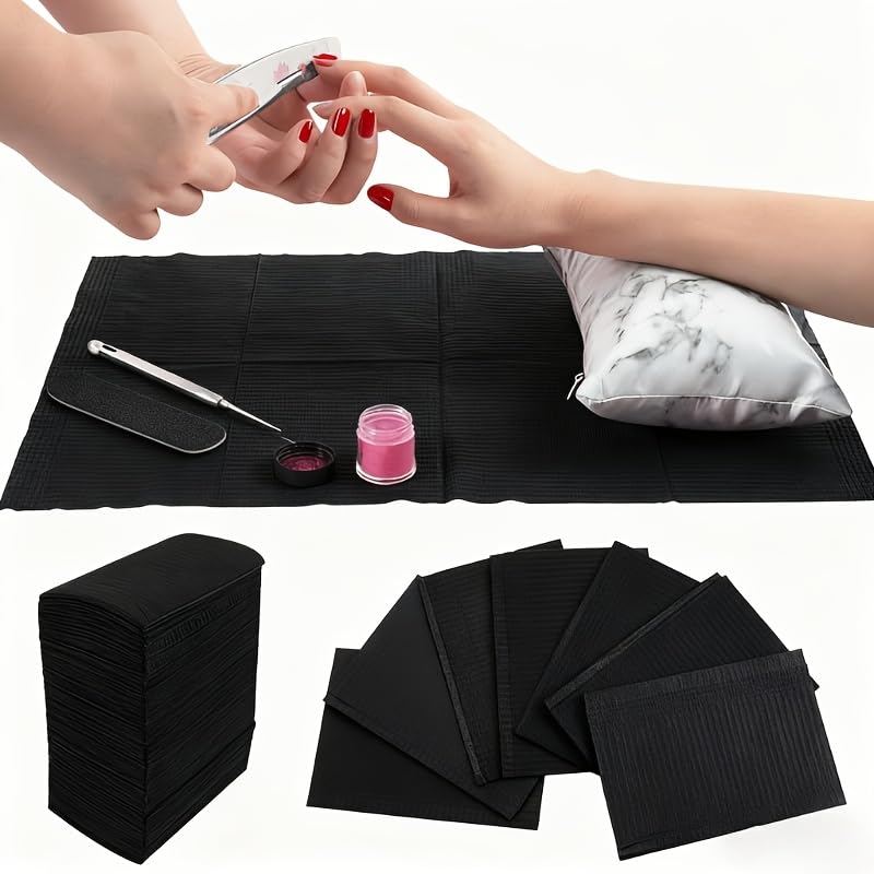 40pcs Black Disposable Tattoo cloths, Waterproof Protective cloths for Tattoo, Beauty, Makeup & Salon Use
