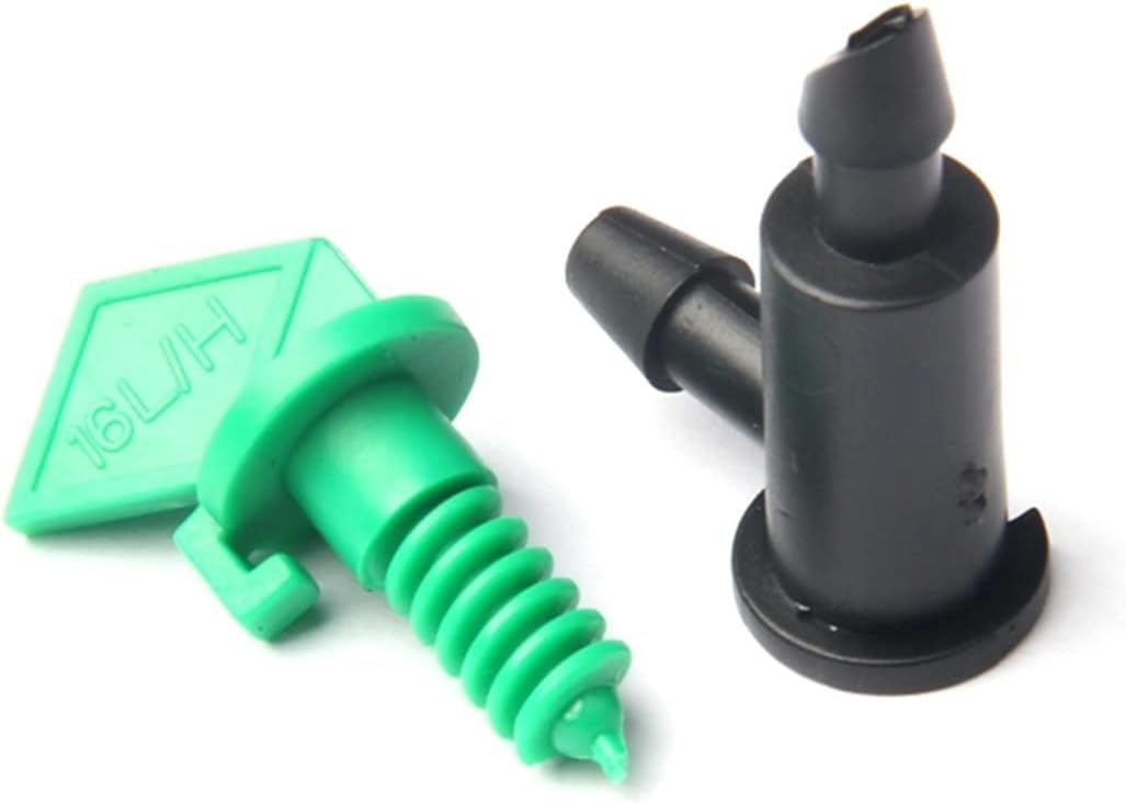 Hose Connector Adapter 100 Pieces of Green 16L/H Fllauncher Durablericultural Plant Irrigation Drip Irrigation Emitter Detachable Dripper Gardening Dripper