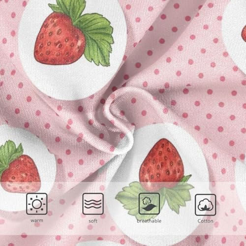 Cute Red Strawberries Pink Toddler Girls Underwear, Girl Underwear, 2T–8 Years3