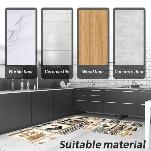 Tapis de cuisine haut de gamme style ferme chic avec support caoutchouc isolant - 6
