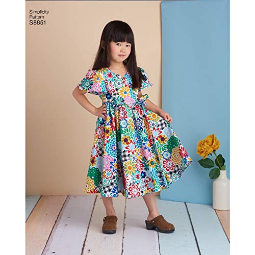 Simplicity Girl's Full Skirt Dress Sewing Patterns, Sizes 3-8 #TOP1