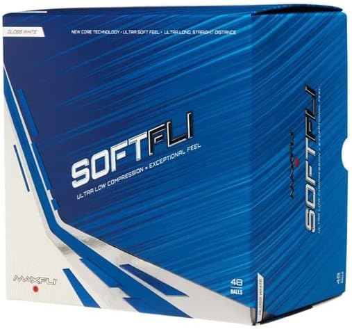 Maxfli 2022 Softfli Gloss White Golf Balls - 48 Pack speeds for Longer Distance exceptionally Soft Feel Compression: 35
