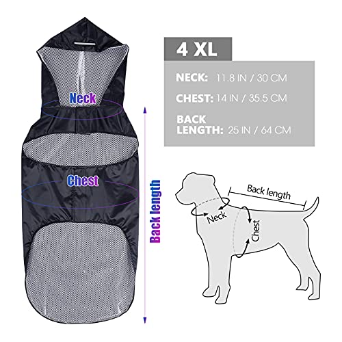 Capa de Chuva Cão- Capa de Chuva Com Capuz Poncho Slicker Ajustável Pet Capa De Chuva para Cães de M