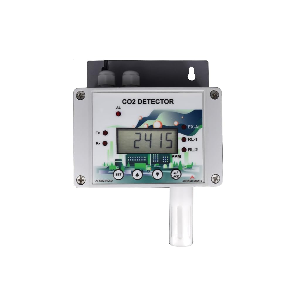Mushroom Farm Carbon Dioxide Monitor (Range: 0-20,000 PPM) CO2 Air Quality Monitor | Model: AI-CO2-RLCD