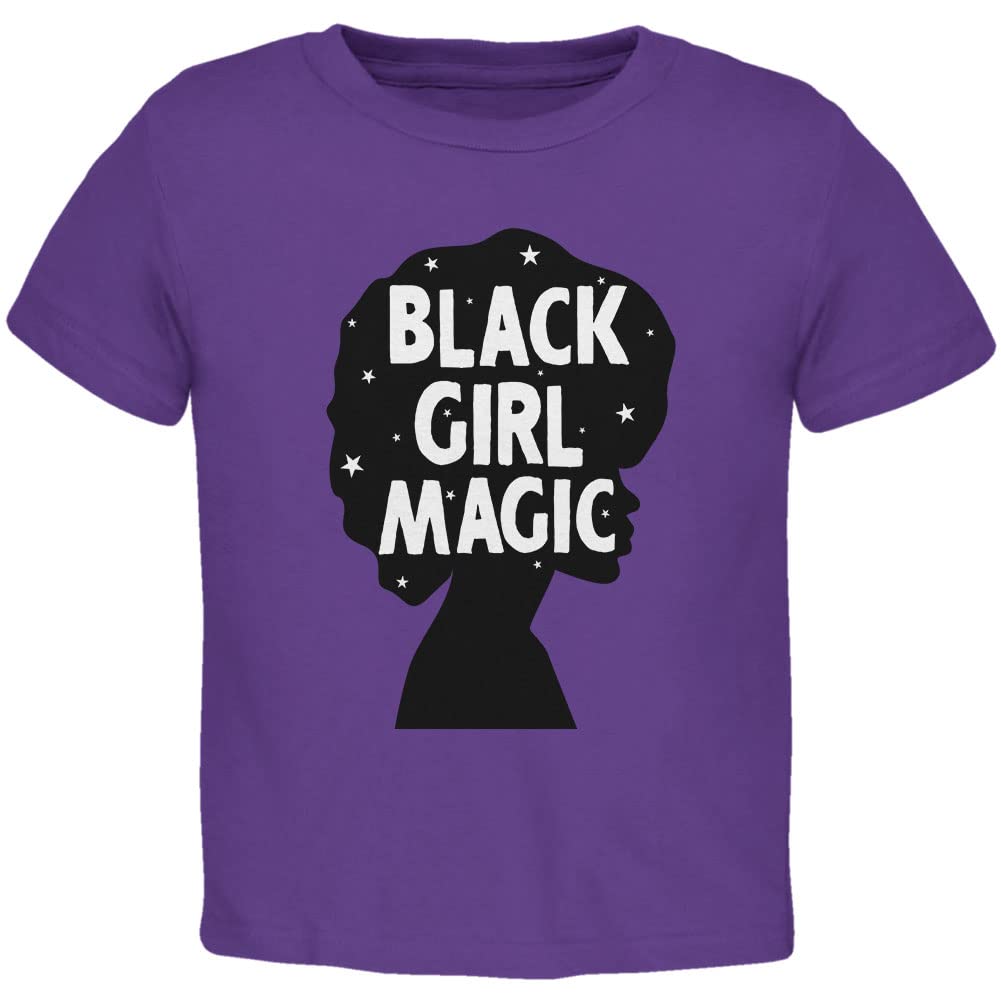 Black History Month Black Girl Magic Afro Toddler T Shirt Purple 3T