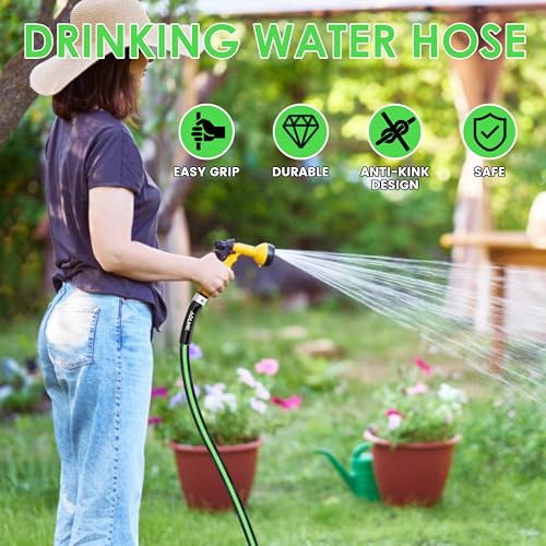 Image of RV Drinking Water Hose 75FT, Lead-Free, Fabric Reinforced, Lightweight, 3 /4 GHT Fitting, Abrasion Resistant