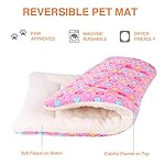 Mora Pets Cat Bed Dog Crate Pad Ultra Soft Pet Bed with Cute Star Print Washable Crate Mat for Small Dogs and Indoor Cats Reversible Fleece Dog Kennel Pad Cat Carrier Mat 14 x 17.5 inch Pink - Image 2
