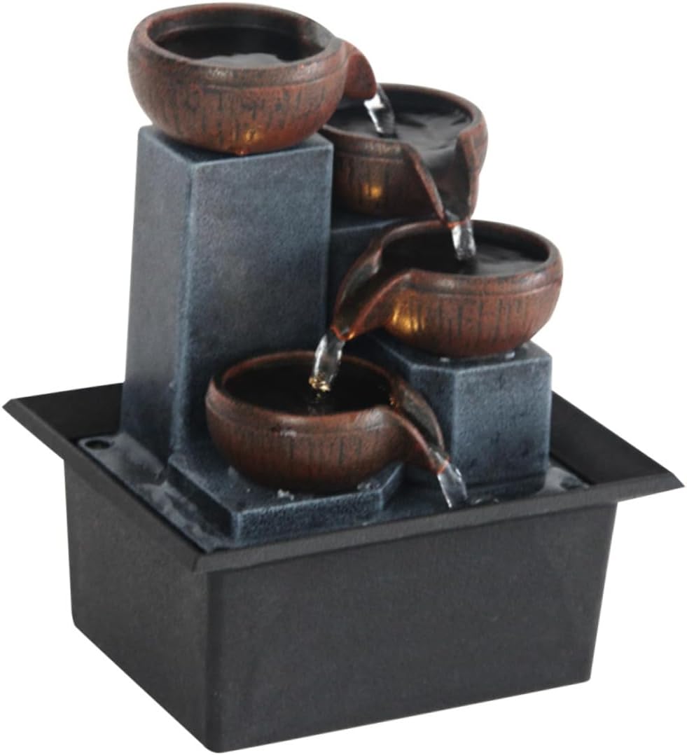 LIFKOME Indoor Tabletop Fountain Led Lights Waterfall Decor for Living Room Office and Bedroom Stylish Relaxation Ornament Natural River Rocks and Soothing