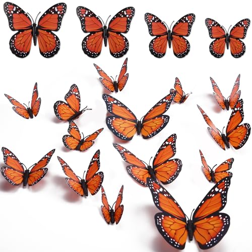 Imanes decorativos mariposa monarch 32 piezas 4 tamaños