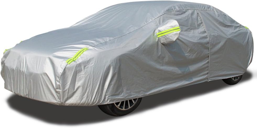 Car Cover-Breathable Waterproof Car Covers All Season All Weather Protection Vehicle Cover Fits Sedan (193''Lx75''Wx59''H)