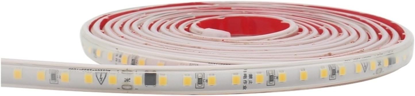 AC 220V 230V 2835 LED Strip IP67 Waterproof 120LED/m Flexible Tape Warm Cold White 1-20M(WW with EU Plug,15m)