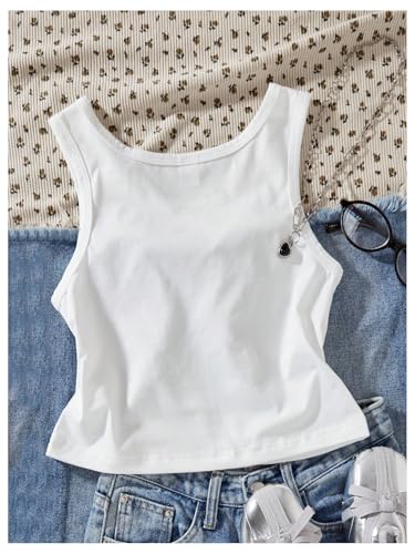 Girl's Lace Frill 3D Bowknot Tank Top Scoop Neck Sleeveless Fitted Crop Tops2