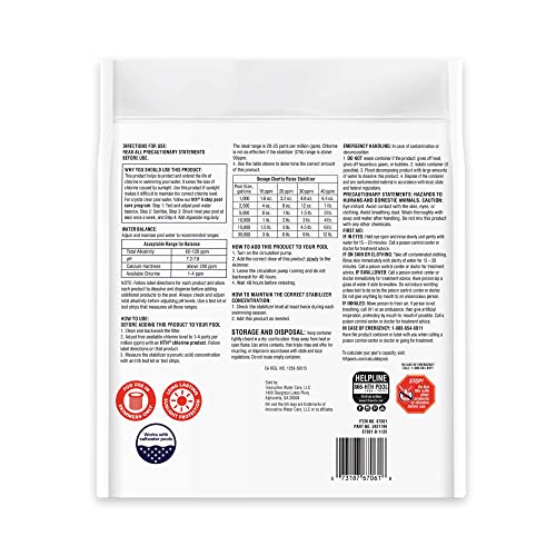 Image of HTH 67061 Swimming Pool Care Pool Care Stabilizer, Swimming Pool Chemical Helps Chlorine Last Longer, Sunlight Protection, 4 Lbs