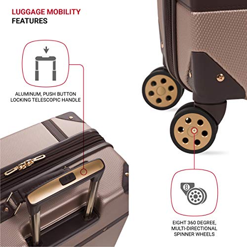 Image of SwissGear 7739 Hardside Luggage Trunk with Spinner Wheels, Blush, Checked-Large 26-Inch, 7739 Hardside Luggage Trunk With Spinner Wheels