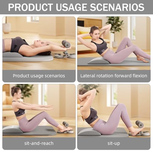 Image of Sit Up Equipment Double Suction Cups Sit Up Bar Portable Sit-Up Assistant Device Fixed Foot Abdominal Muscle Trainer Device, Portable Sit Up Bar with Foam Padded for Floor Abs Home Workout