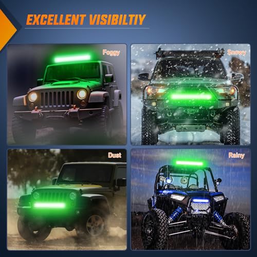 Image of Nilight LED Light Bar 20 Inch 126W Spot Flood Combo Green Beam