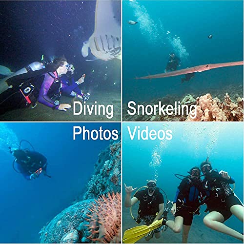 Image of feily Polycarbonate Professional 50ft Diving Phone Case For All Samsung iPhone Series, Universal Waterproof Cell Phone Cover For Outdoor Surfing Swimming Snorkeling Photo Video (Black-Blue)
