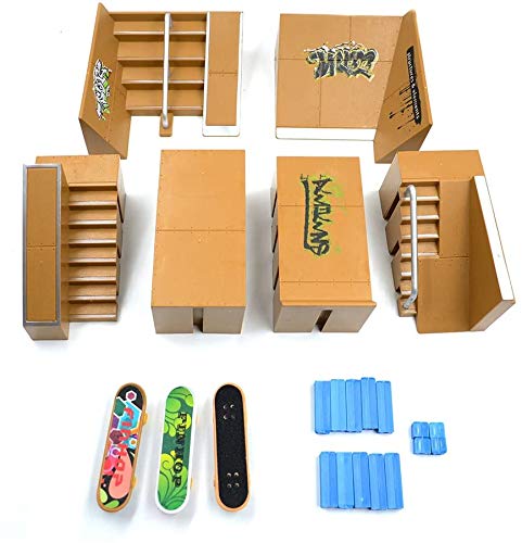 Kidsdream 8Pcs Skate Park Kit Ramp Parts For Fingerboard Mini Finger Skateboard Fingerboards Ultimate Parks With 3Pcs Finger Boards #TOP1