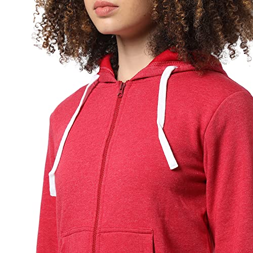 Image of PINACOLADA Women Stylish Zipper Sweatshirt Regular Fit for Casual Wear | Full Sleeves | Cotton | Sweatshirt Crafted with Comfort Fit and High Performance for Everyday Wear