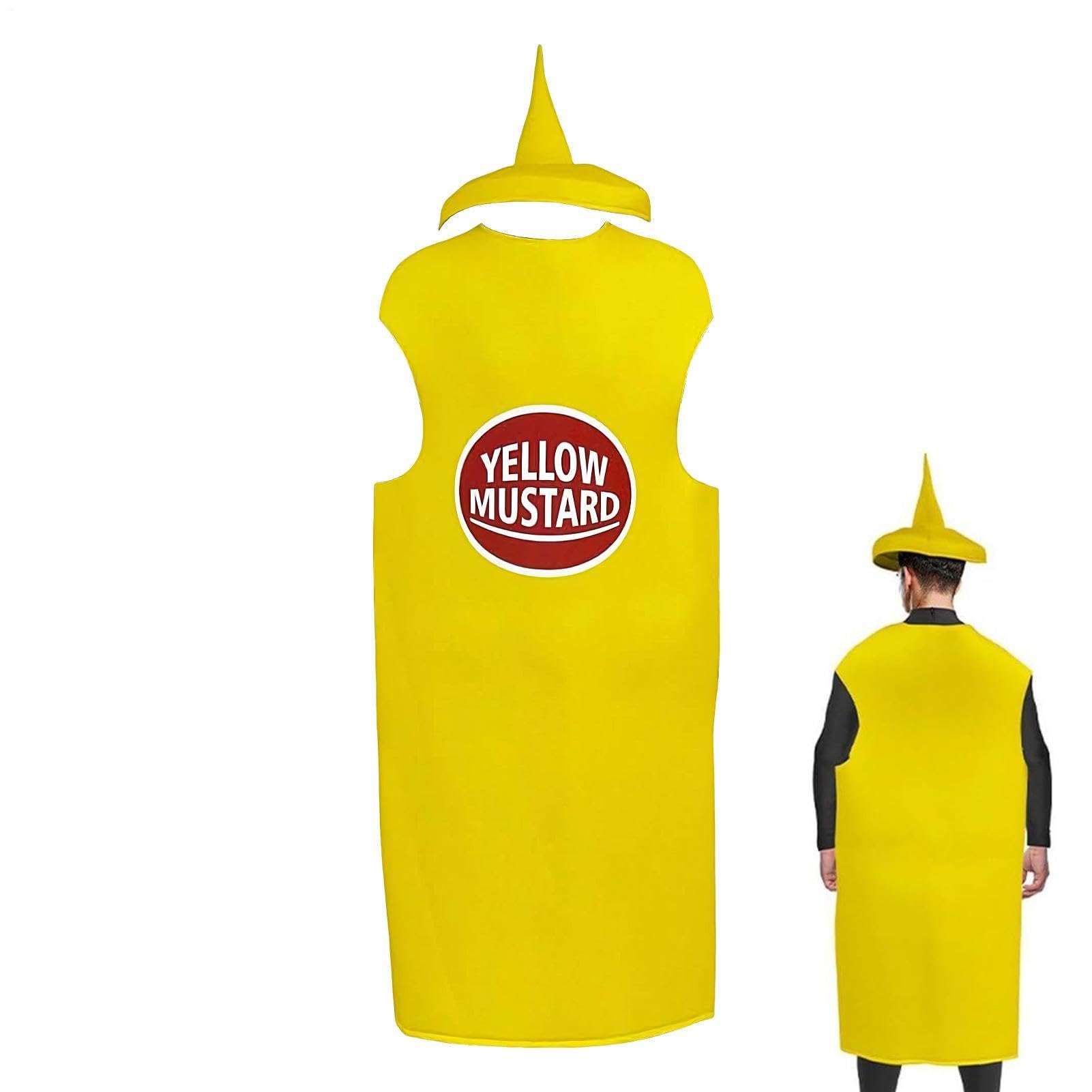Vitaldkrnp Ketchup Cosplay Costume, Unisex Adults Ketchup Mustard Costumes, Mustard Ketchups Clothing Props, Food Unisex Novelty Clothing Props Funny Dress Up Clothes