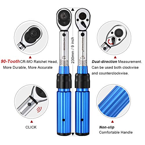 Bulltools FLD-WQ003-3 1/4-Inch Drive Click Torque Wrench Set Dual-Direction Adjustable 90-Tooth Torque Wrench thumb #1