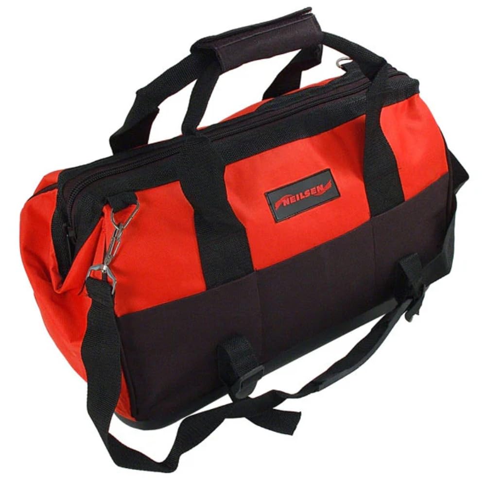 Neilsen Red Ct1110 16In / 400Mm Tool Bag Reinforced Hard Pvc Base