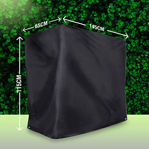 Ultranatura Barbecue Grill Hülle Chateau/ wetterfeste Abdeckhaube für Gasgrill und Barbequegrill, Grillabdeckung rechteckig, auch für Gartenmöbel, mit stabilen Metallösen zur Bodenbefestigung, schwarz, 145 x 115 x 65 cm-2