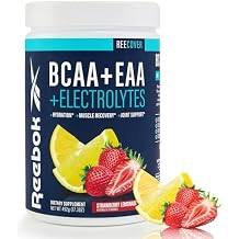 Reebok REEcover Amino Acids + Electrolytes | 8g EAAs, 5g BCAAs, Hydration Matrix | Muscle Recovery, Strength | Post-Workout Support | 30 Servings | Strawberry Lemonade