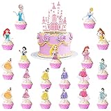 ღ【Prinzessinnen Kuchen Set】 - Ein handgemachtes und ausgezeichnetes Prinzessinnen Cake Toppersl, Cartoon-Dekorationen zum Geburtstag.Diese wundervollen Toppers sorgen für eine besondere Atmosphäre.