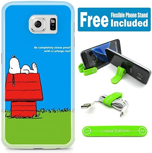 [Ashely Cases] for Samsung Galaxy A7 (2017) Cover Case Skin with Flexible Phone Stand - Peanuts Snoopy Ontheroof
