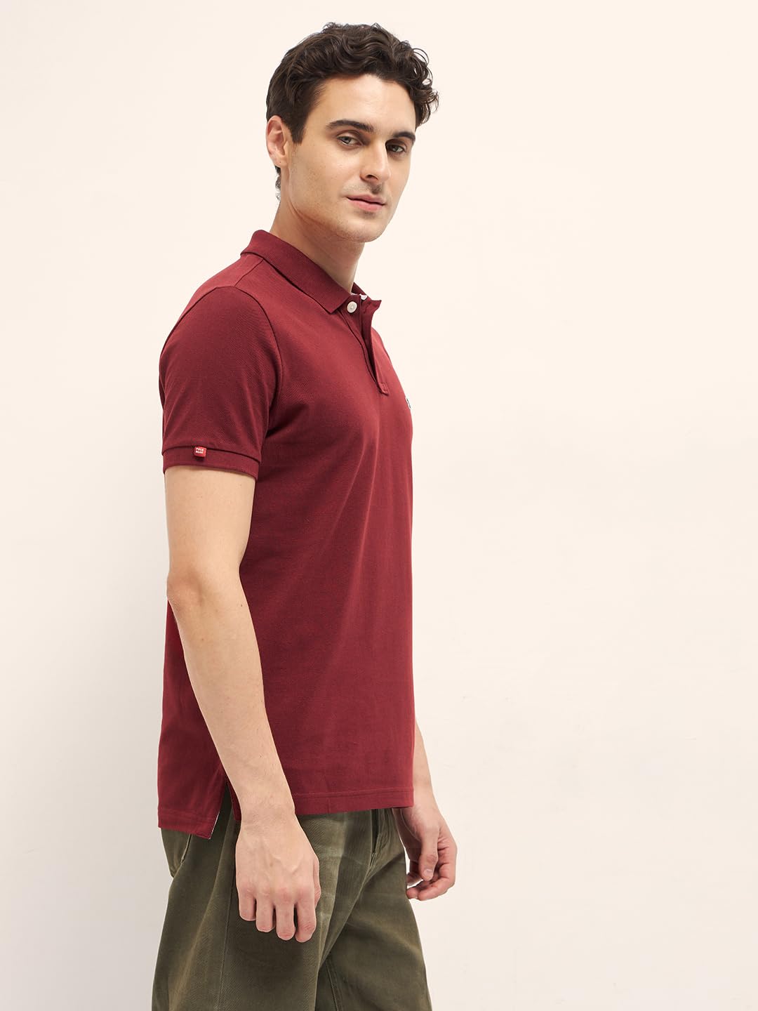 THE BEAR HOUSE Men's Regular Fit Red T-Shirt 2