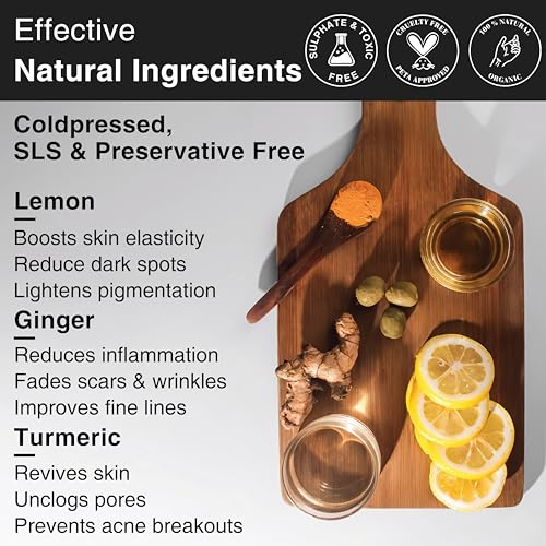 Image of Soulflower Lemon Ginger Handmade Soap Bar | Cold-Processed & 100% Natural | Fades Pigmentation, Fights Acne & Dull Skin | Turmeric + Vitamin E | 150 g