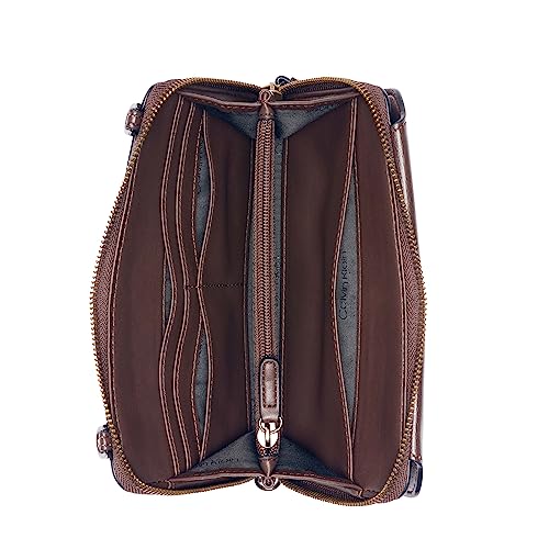 Calvin Klein Women's Basalt Crossbody Bag – with Removable Purse Strap, Vegan Leather, 8 Pockets4