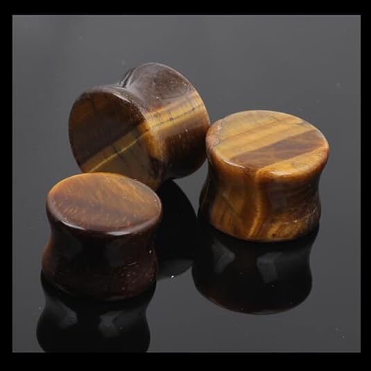 Plug Tunnel En Pierre Selle Marron Pour Femme - Écarteur D'Oreilles Double Évasé, Sans Nickel - Tailles 4mm à 25mm