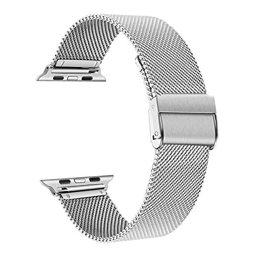 TRUMiRR armband, kompatibelt med 40 mm 38 mm Apple Watch, män, kvinnor, rostfritt stål, klockarmband, band i meshväv, armband för iWatch SE, Apple Watch serie 6 5 4 3 2 1, alla modeller SILVER 38/40mm