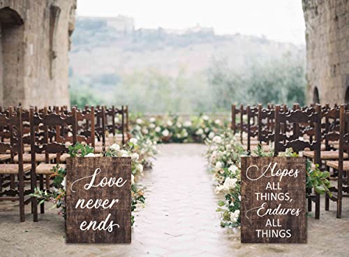 Set Of 10 Wedding Aisle Signs 1 Corinthians 13 Wedding Signs Love Is Patient Love Is Kind Hand Painted Wood Wedding Signage Christian Bible Verse Wall Decor Wedding Housewarming Gift 16" X 11" #TOP3