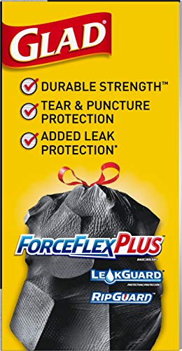 GLAD ForceFlex Large Drawstring Trash Bags, 30 Gallon Black Trash Bags for Large Kitchen Trash Can, Mountain Air Scent… - Image 3