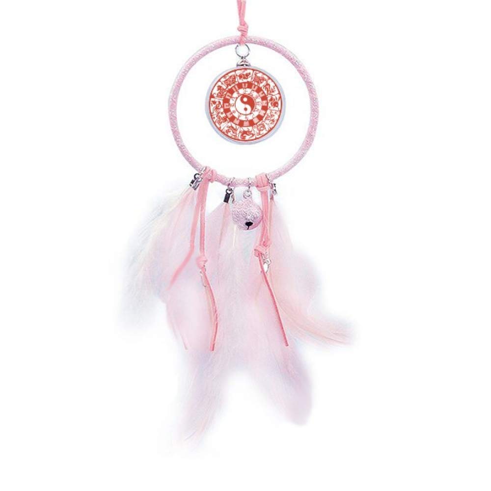 Atrapasueños Taiji Yin-yang con pequeña campana zodiacal para decoración de dormitorio