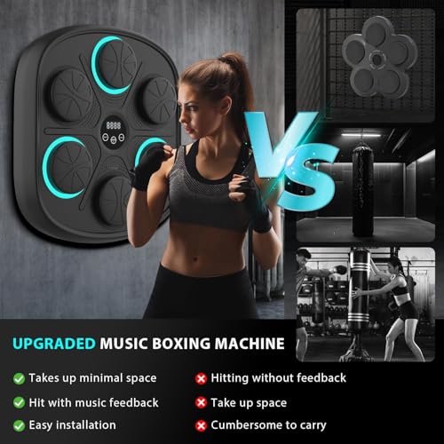 new music boxing machine for adults and kids training machine with led electronic wall mounted suitable for home office gym fun fitness equipment with premium gloves