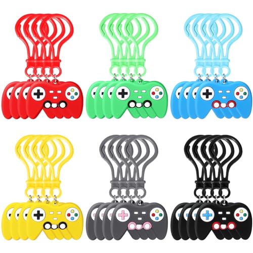 Jadive 48 Pcs Video Game Party Favors Game Controller Keychains