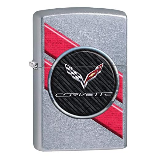 Zippo Lighter: Chevrolet Corvette Insignia - Street Chrome 80274